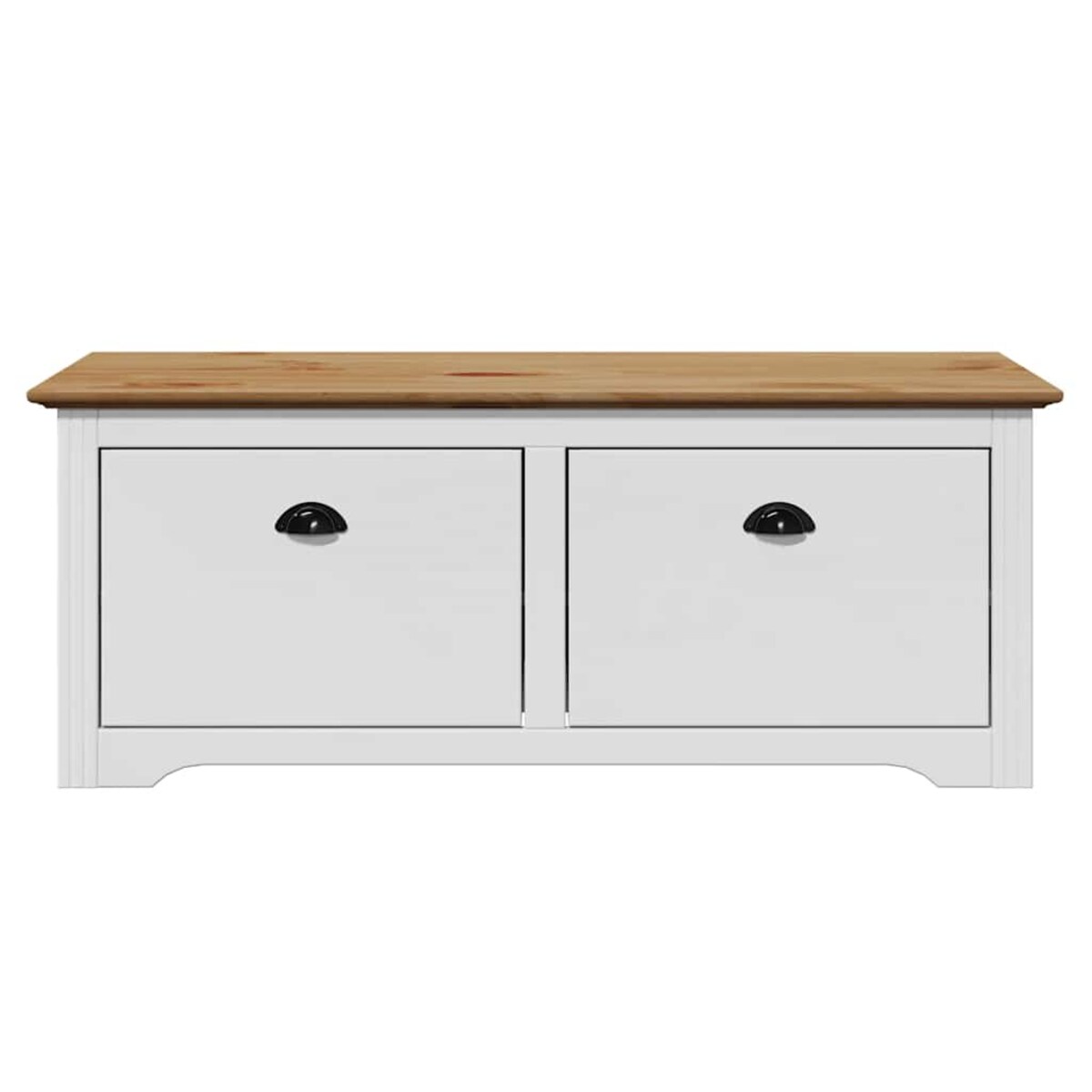 vidaXL Ławka do przedpokoju, BODO, biało-brązowa, 114x40x45 cm