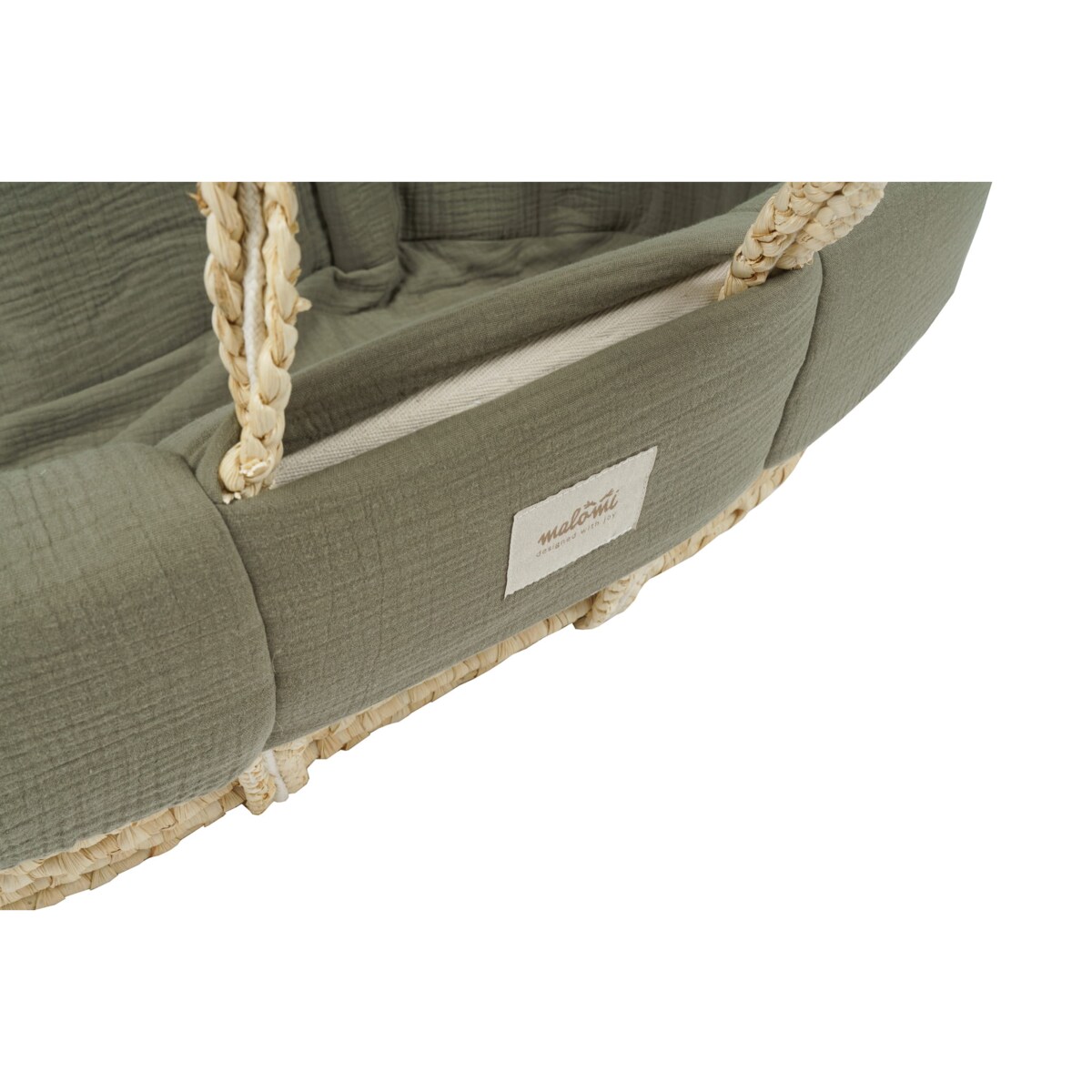 Wyściółka muślinowa do kosza mojżesza forest green