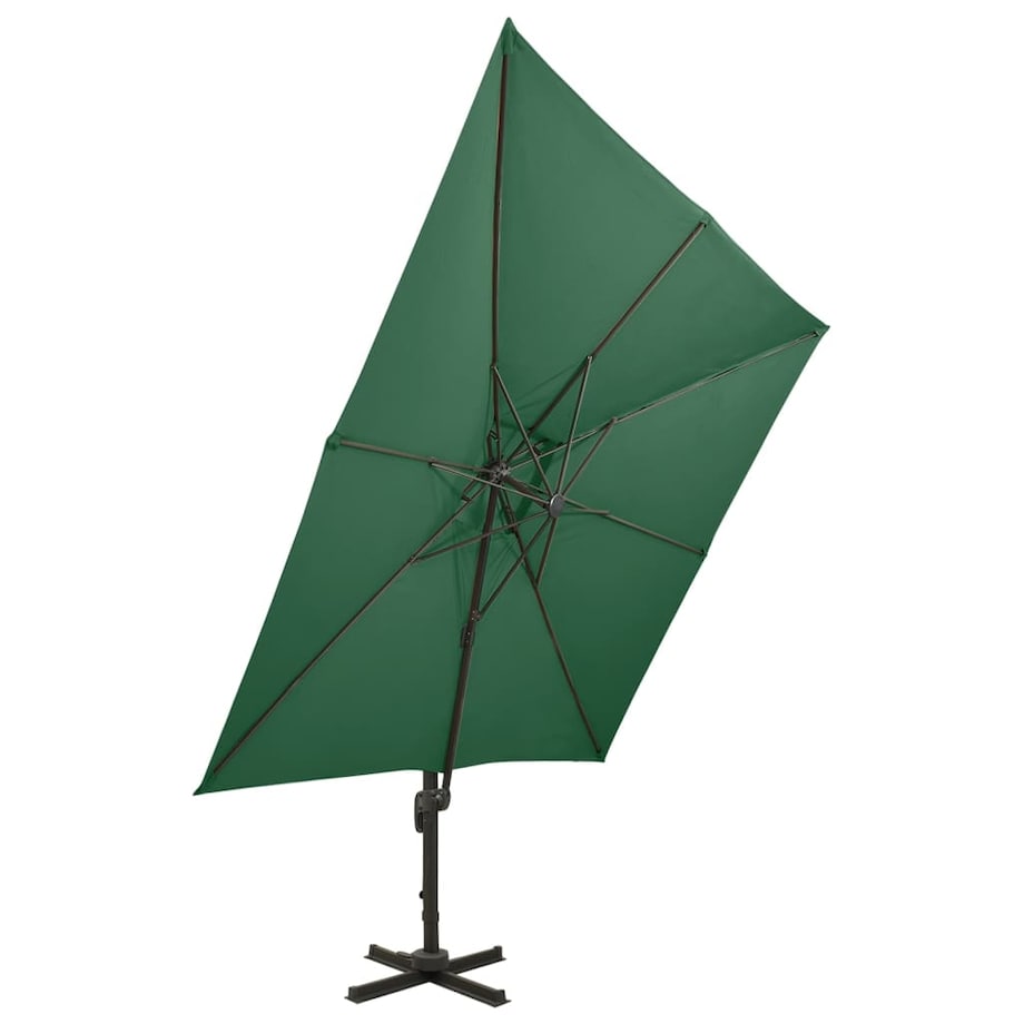 vidaXL Parasol wiszący z podwójną czaszą, 300x300 cm, zielony