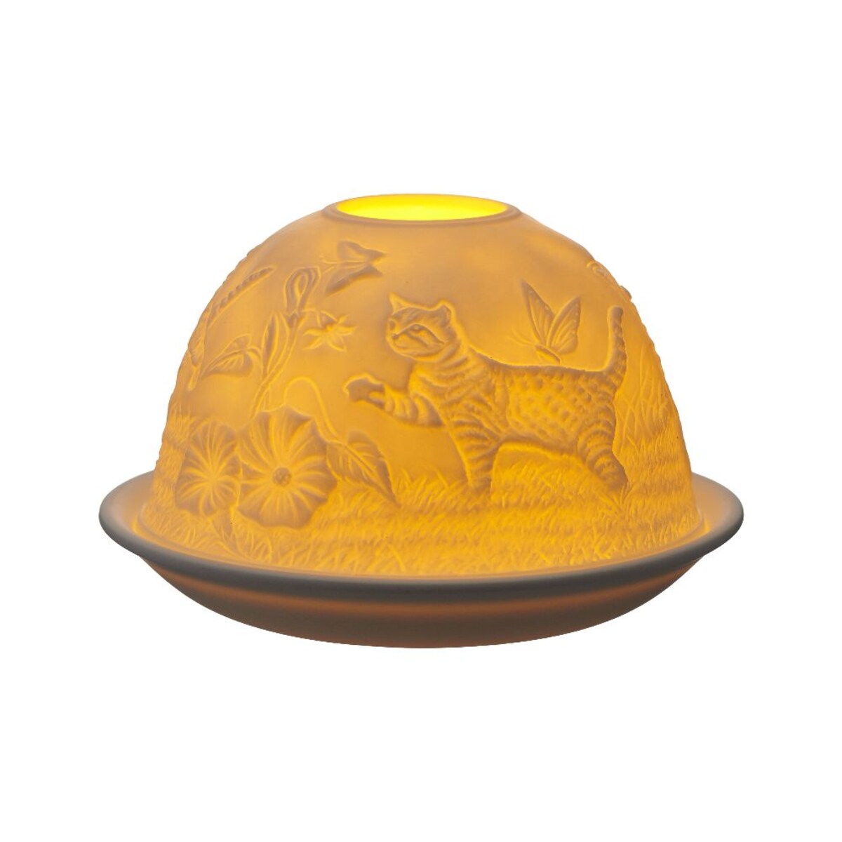 VILLA ITALIA Lampion porcelanowy na tealight z wkładem LED 7,5 cm KOTY