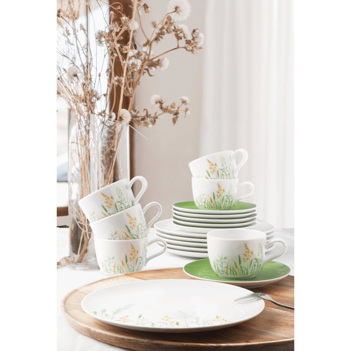 SELTMANN MEADOW GRASSES GREEN Serwis kawowy dla 6 osób