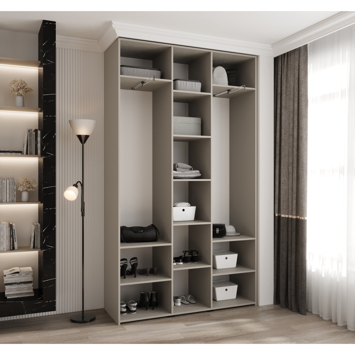 Szafa trzydrzwiowa Como 4 140 gł.40 kaszmir+złoty