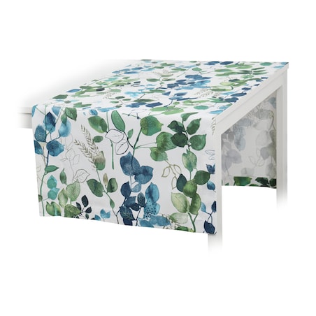 Bieżnik z motywem liści i ptaków Blue Sparrow – 50 × 150 cm