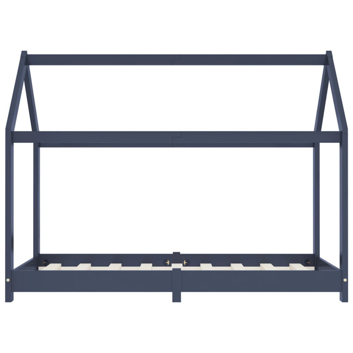 vidaXL Rama łóżka dziecięcego, szara, lite drewno sosnowe, 70 x 140 cm