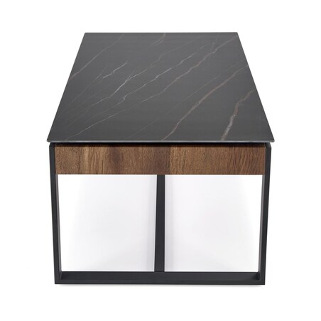 STOLIK KAWOWY Amar CZARNY MARMUR 121x61x45 cm MDF I STAL