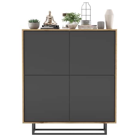 Komoda Loft Szafka RTV Loft Dąb Wotan Grafit MAT 113 cm