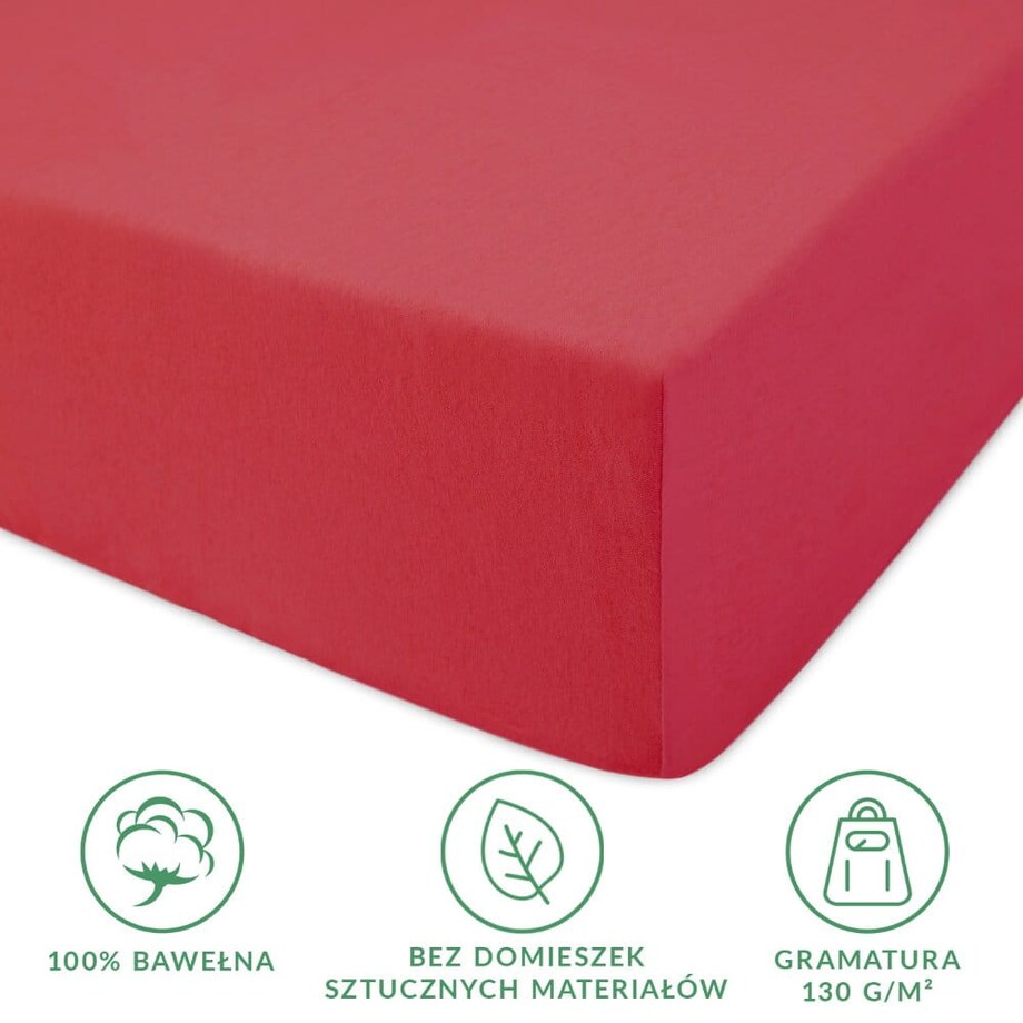 Prześcieradło jersey z gumką 40x90 kolor Koral