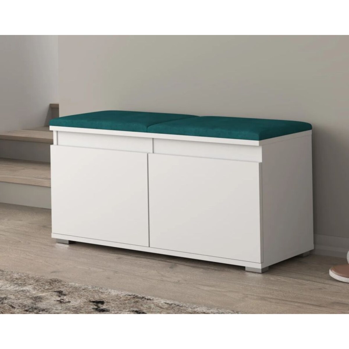 Szafka na buty z siedziskiem SINGAPUR 100 biała/zielona