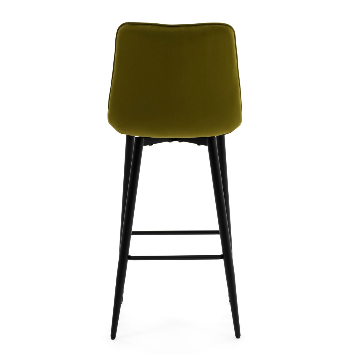 Hoker tapicerowany barowy welurowy CHIC oliwkowy do salonu jadalni