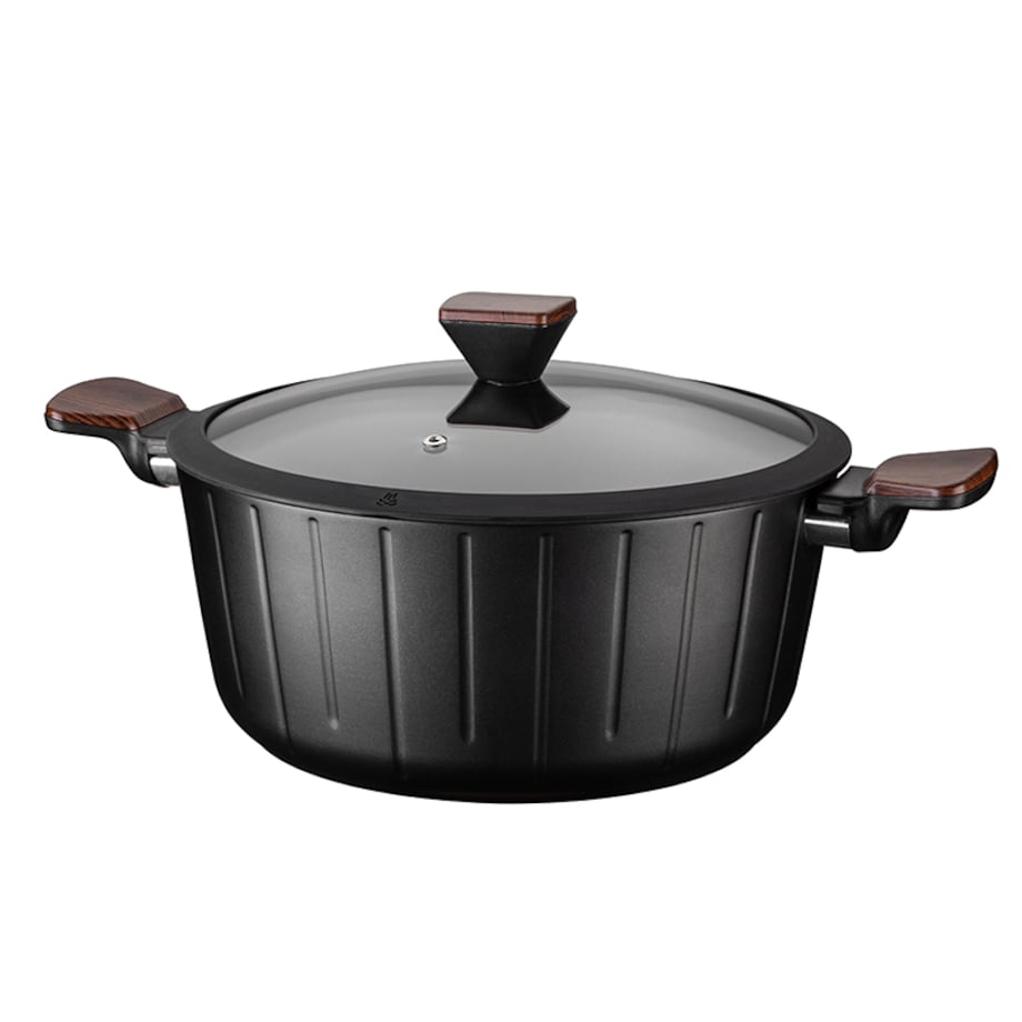 GARNEK TRADYCYJNY 6,5 L 28cm DUŻY czarny do gotowania zupy obiad kuchenny