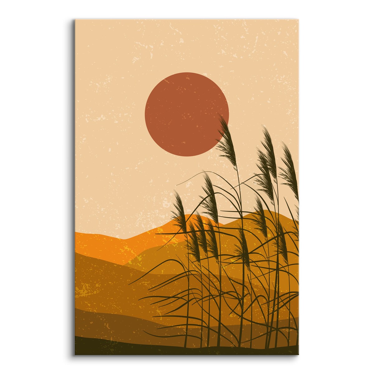 OBRAZ DO SYPIALNI TRZCINY ZACHÓD SŁOŃCA MARTWA NATURA STYL BOHO 80x120cm