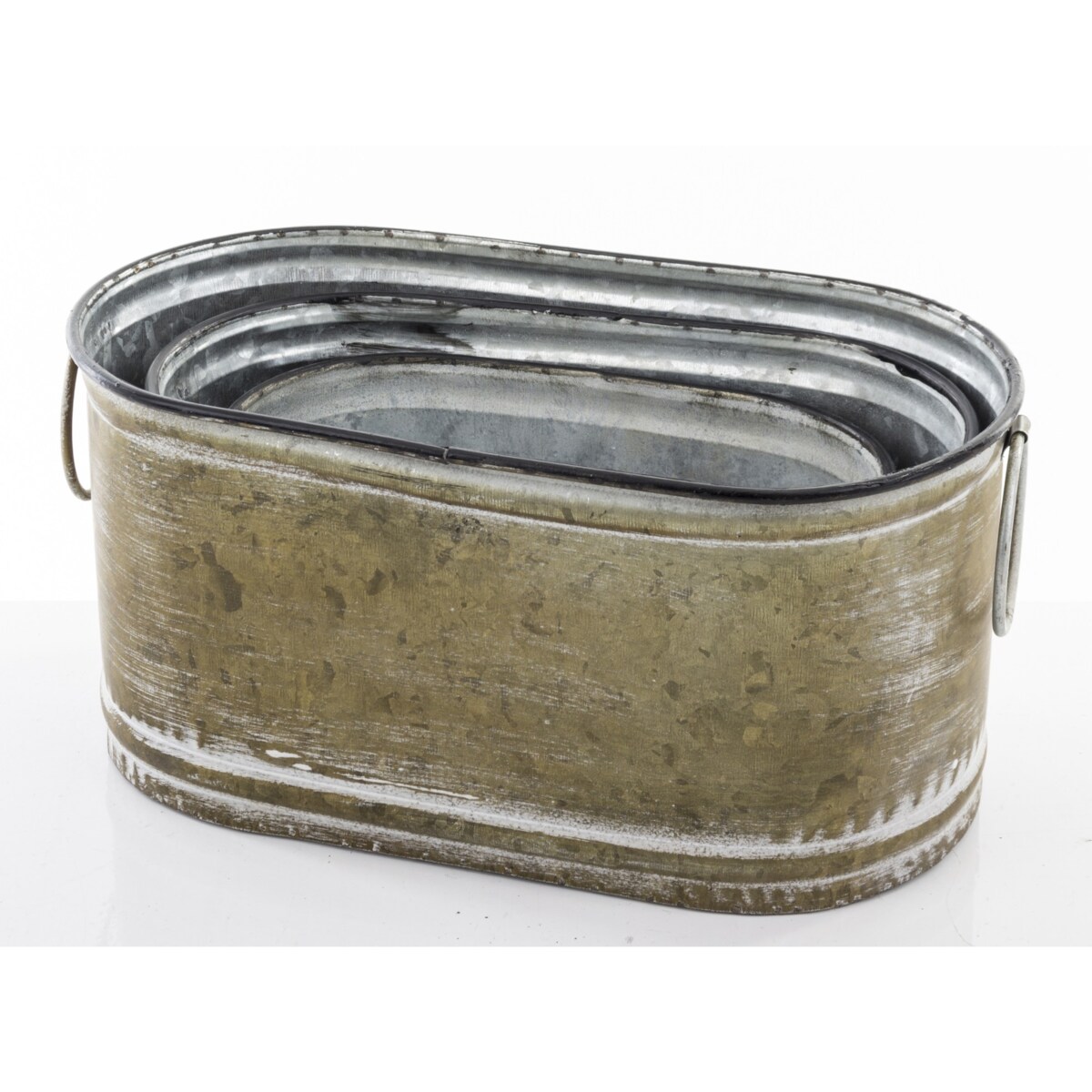 Osłonki metalowe 3 szt. 15,5x32x16,5 cm, 13x27,5x14,5 cm,11x23x13,5 cm GREY III