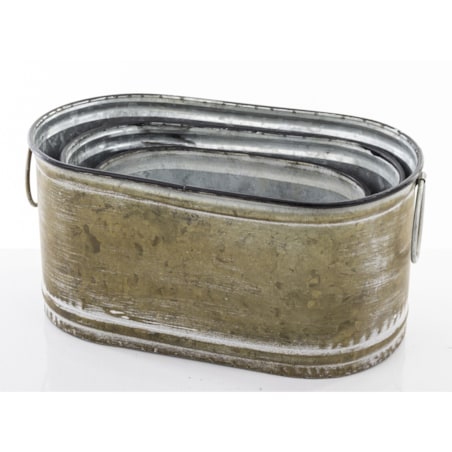 Osłonki metalowe 3 szt. 15,5x32x16,5 cm, 13x27,5x14,5 cm,11x23x13,5 cm GREY III