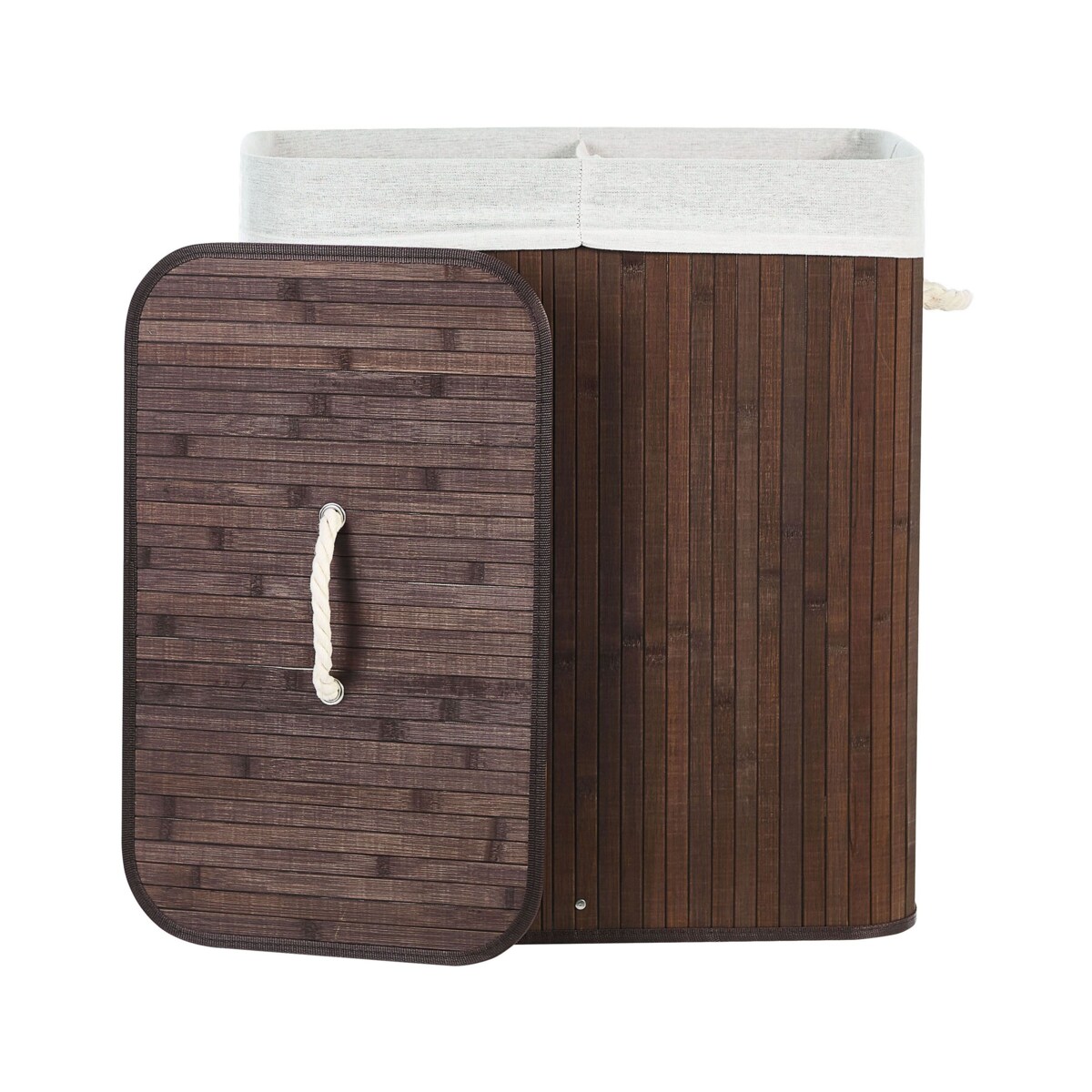 Kosz bambusowy z pokrywką ciemne drewno KANDY