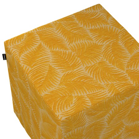 Pufa kostka, miodowe liście paproci na beżowym tle, 40 x 40 x 40 cm, Cosy Home
