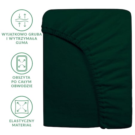 Prześcieradło frotte z gumką 140x200 kolor zieleń butelkowa PREMIUM