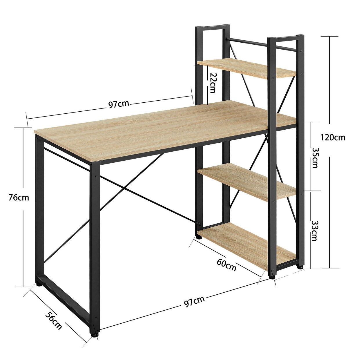 Biurko Komputerowe 120X60X120 Cm Sonoma
