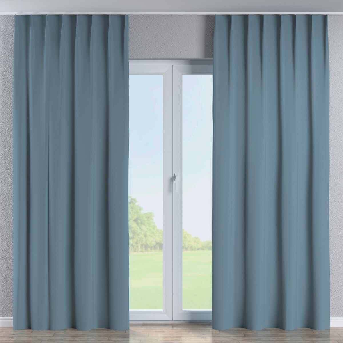 Zasłona na haczykach flex pojedynczych 130x245 ciemny morski niebieski