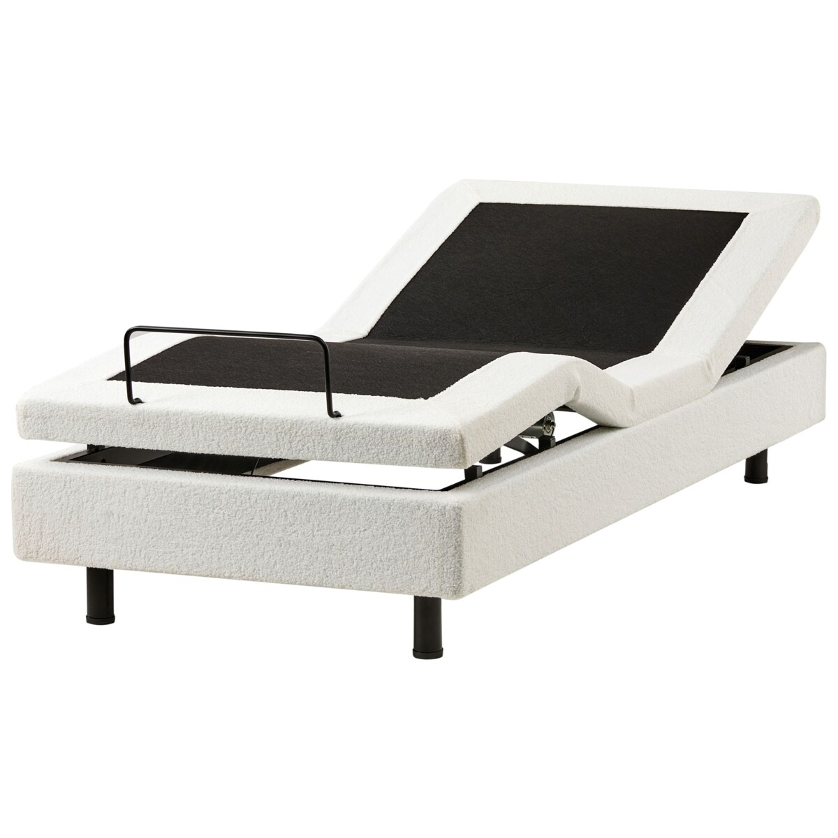 Łóżko regulowane bez zagłówka Boucle DUKE 90 x 200 cm Złamana biel