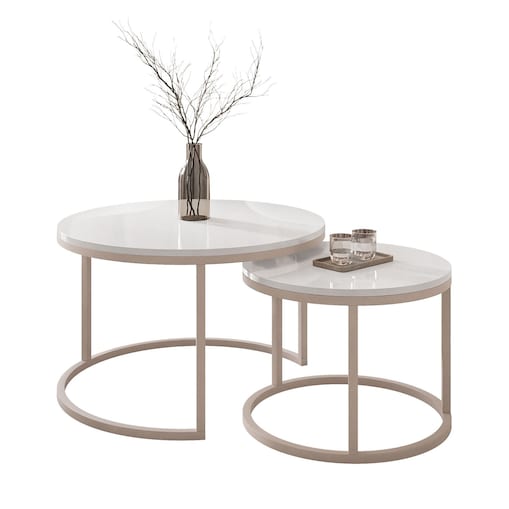 Stolik CIRI 2w1 kaszmir biały połysk