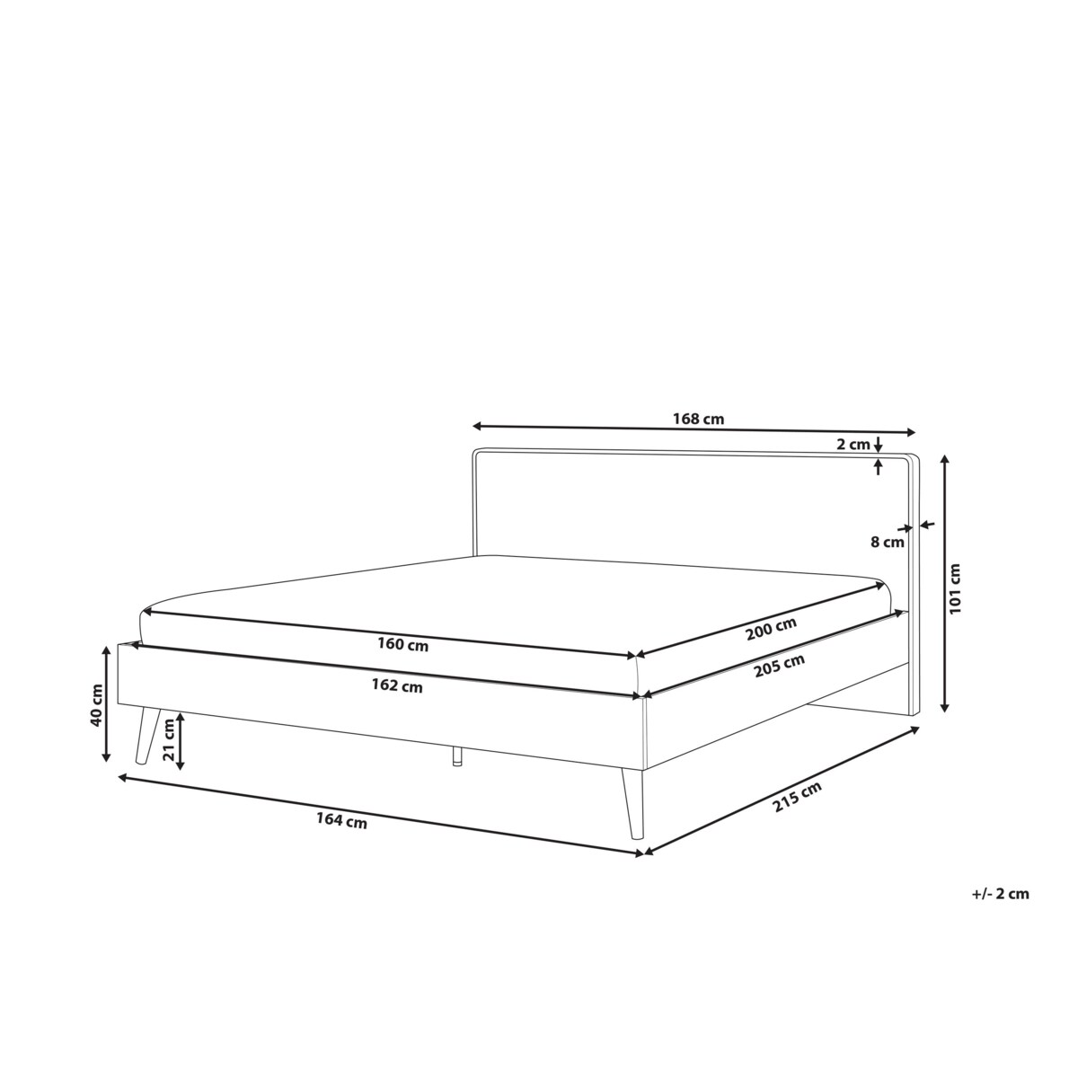 Łóżko LED 160 x 200 cm jasne drewno SERRIS