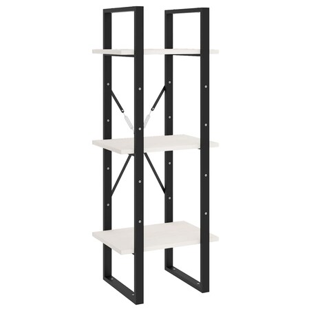 vidaXL Regał na książki, 3 półki, biały, 40x30x105 cm, drewno sosnowe