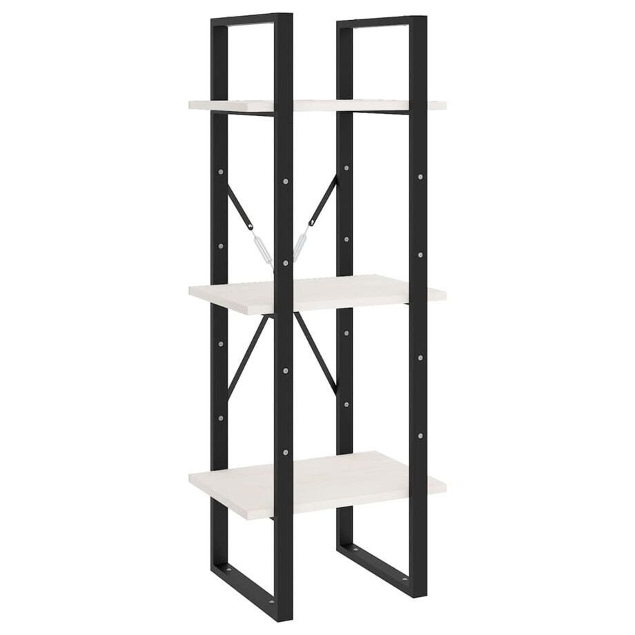 vidaXL Regał na książki, 3 półki, biały, 40x30x105 cm, drewno sosnowe