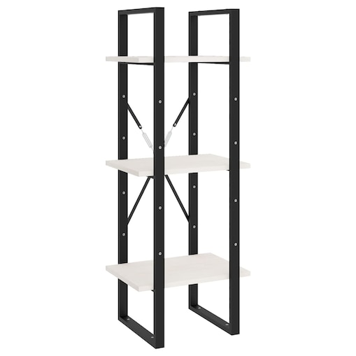 vidaXL Regał na książki, 3 półki, biały, 40x30x105 cm, drewno sosnowe