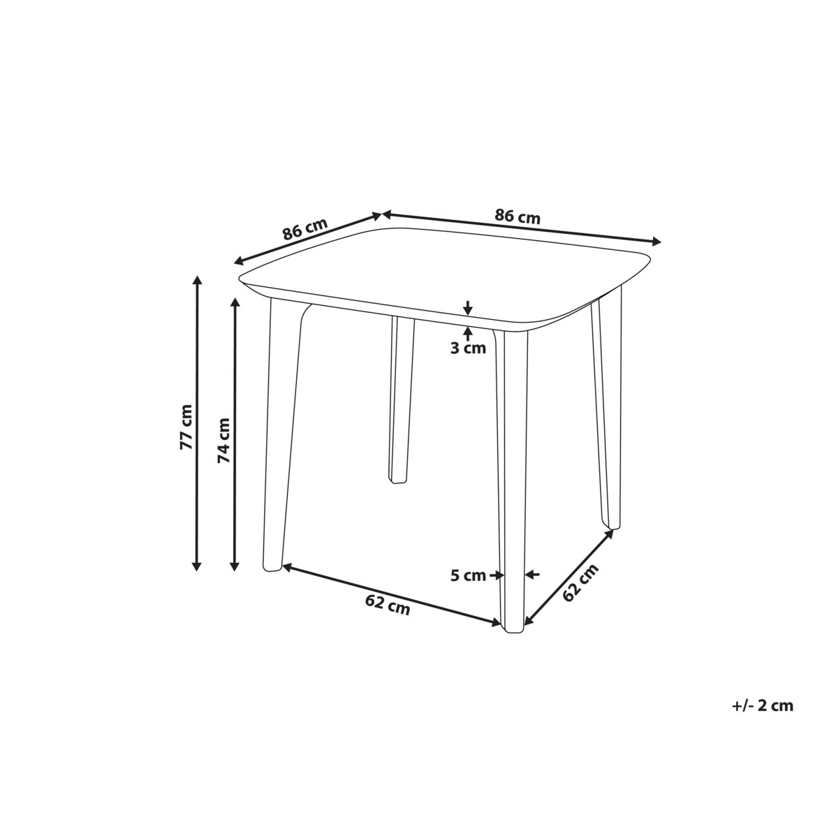 Stół ogrodowy SORICO 86 cm Jasnobeżowy