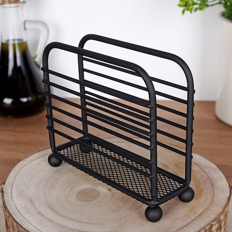Serwetnik stojak na chusteczki serwetki metalowy czarny 11,5x10 cm loft
