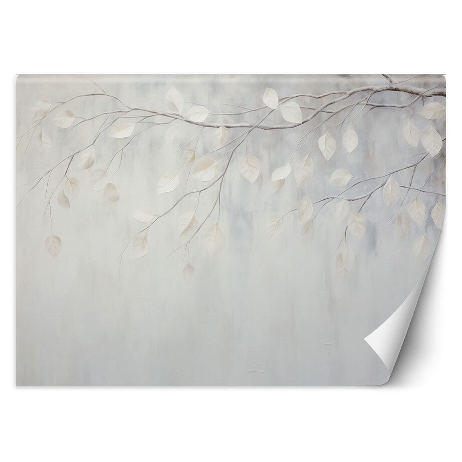 Fototapeta, Beżowe liście rośliny gałązki natura boho 400x280