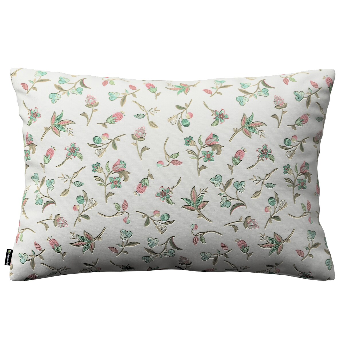 Poszewka Kinga na poduszkę prostokątną 47x28 małe kwiaty na jasnym tle