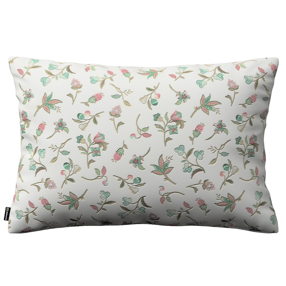 Poszewka Kinga na poduszkę prostokątną 47x28 małe kwiaty na jasnym tle