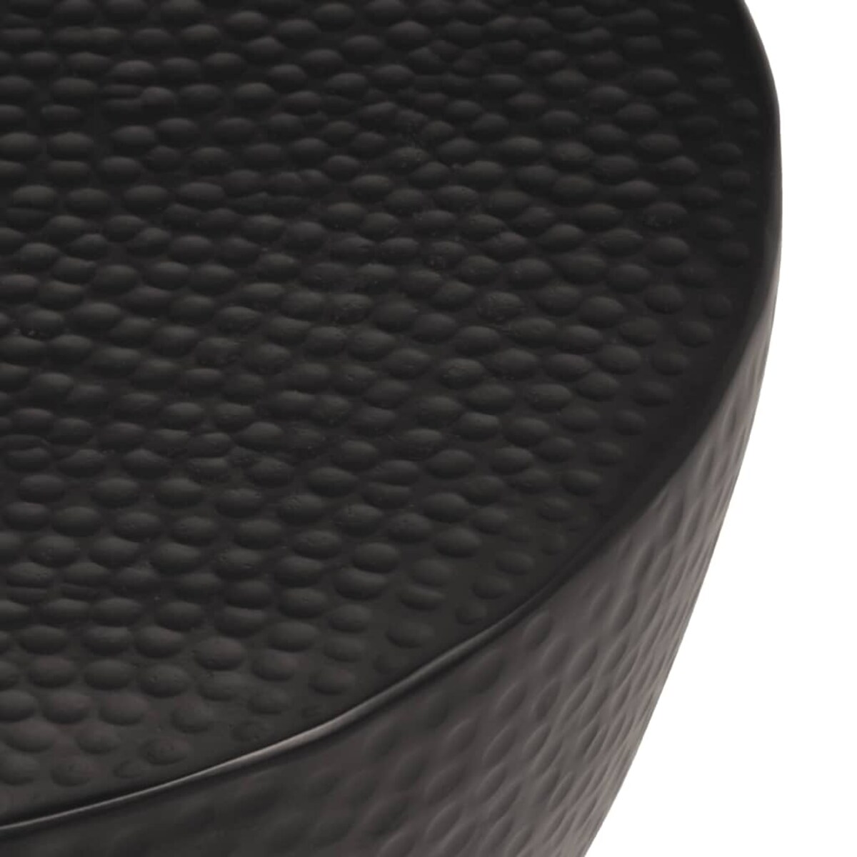 vidaXL Stolik kawowy z młotkowanego aluminium, Ø 50x30 cm, czarny