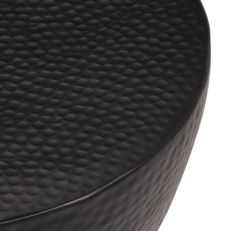 vidaXL Stolik kawowy z młotkowanego aluminium, Ø 50x30 cm, czarny