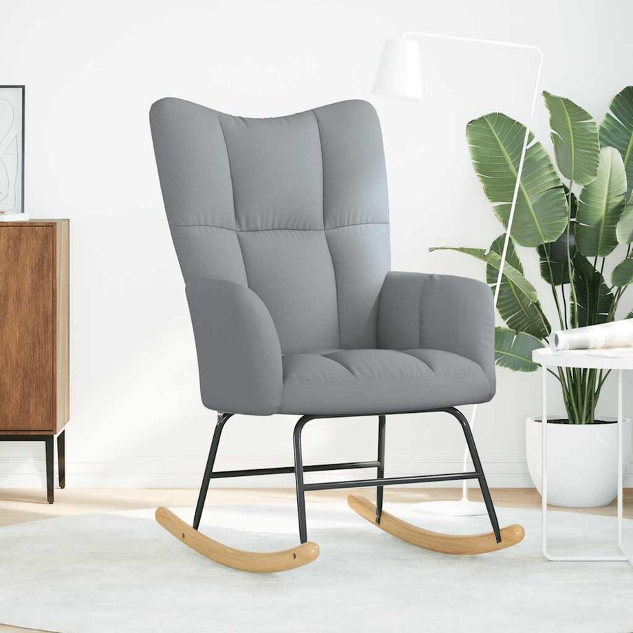 vidaXL Fotel bujany, jasnoszary, tapicerowany tkaniną