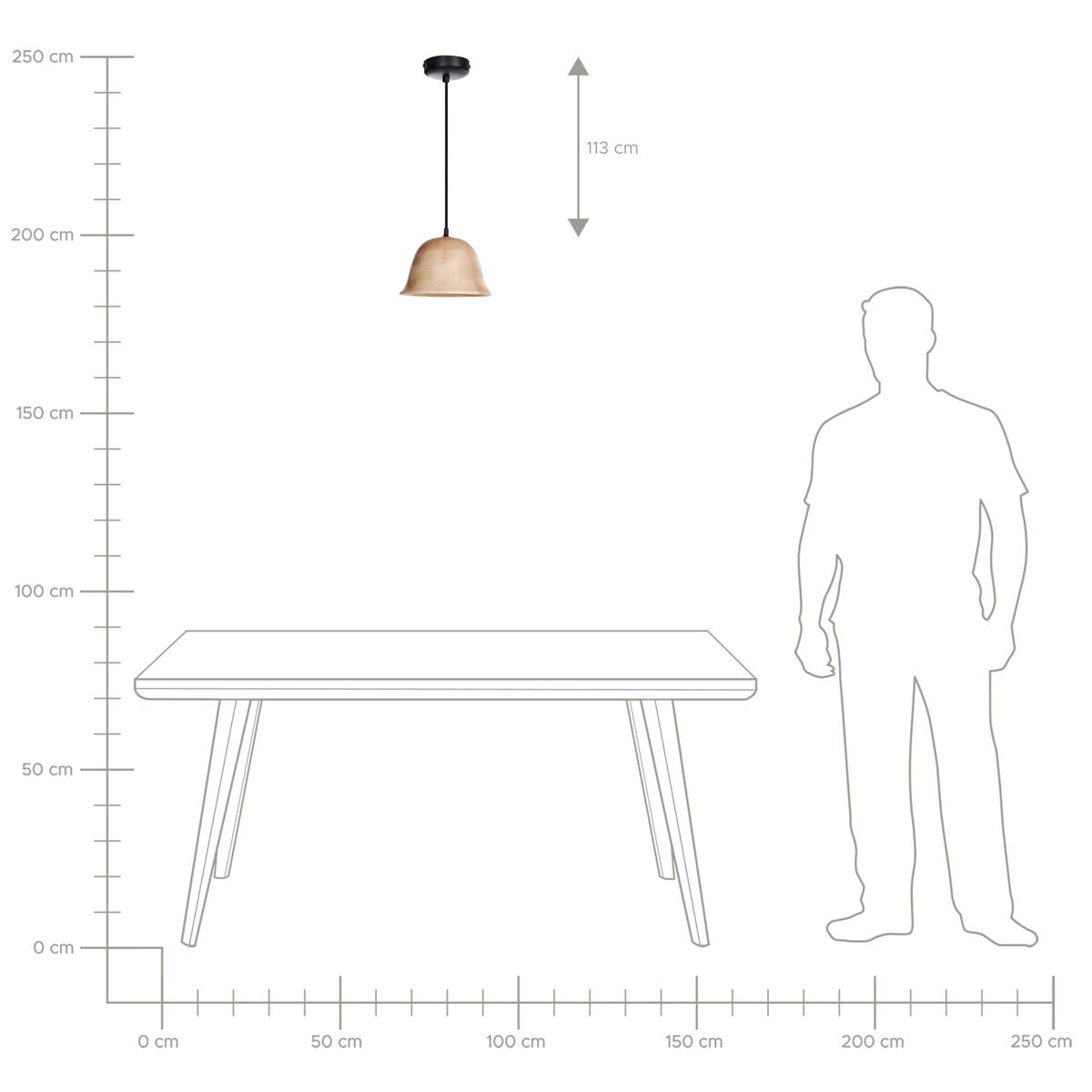 Lampa wisząca GOIKA Drewno mango Jasnobrązowy
