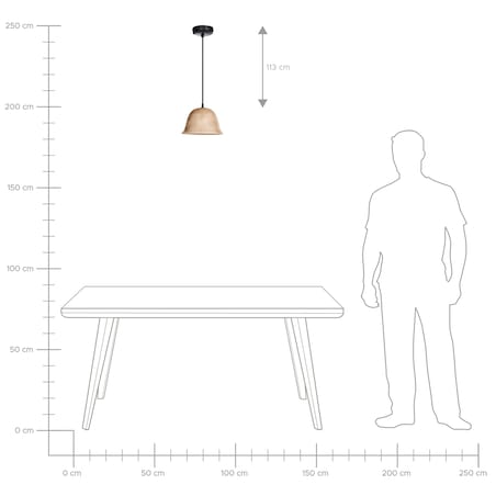 Lampa wisząca GOIKA Drewno mango Jasnobrązowy
