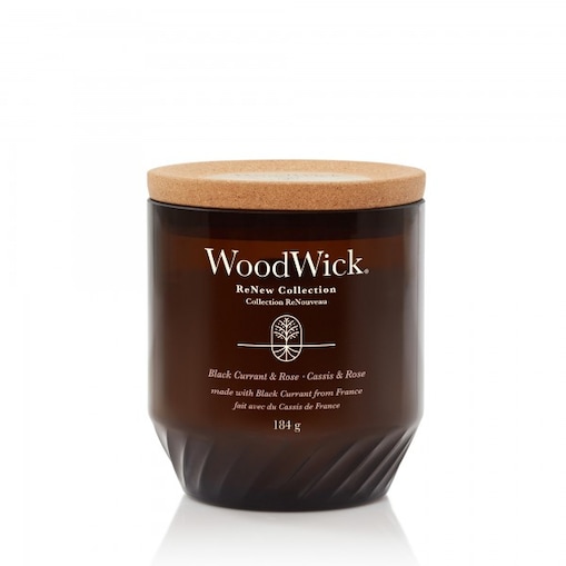 WoodWick świeca średnia BLACK CURRANT & ROSE