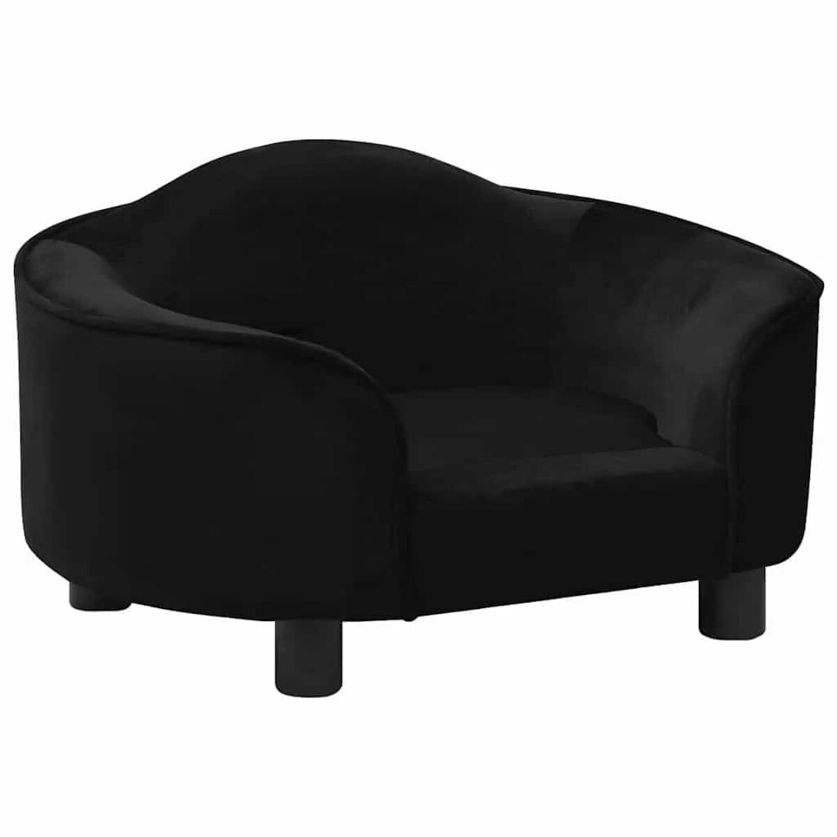 vidaXL Sofa dla psa, czarna, 67x47x36 cm, pluszowa