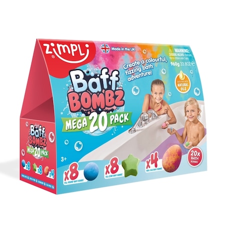 Musujące bomby do zabawy do kąpieli zmieniające kolor wody Baff Bombz 20 szt. 3+ Zimpli Kids