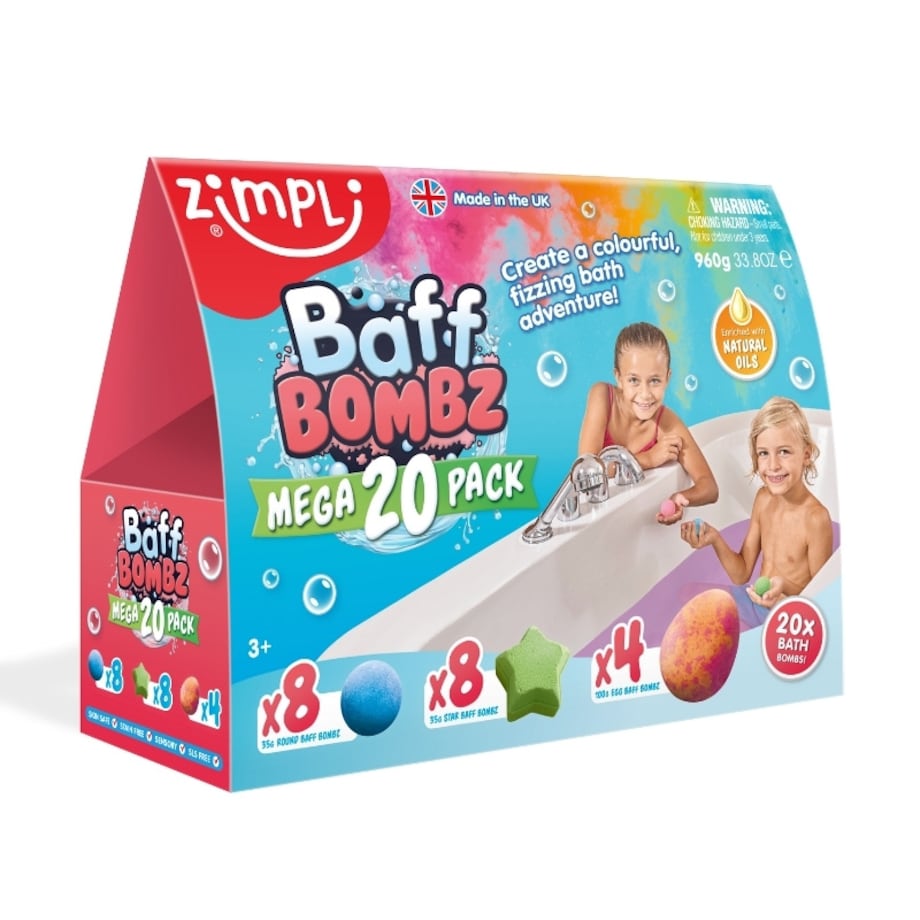 Musujące bomby do zabawy do kąpieli zmieniające kolor wody Baff Bombz 20 szt. 3+ Zimpli Kids
