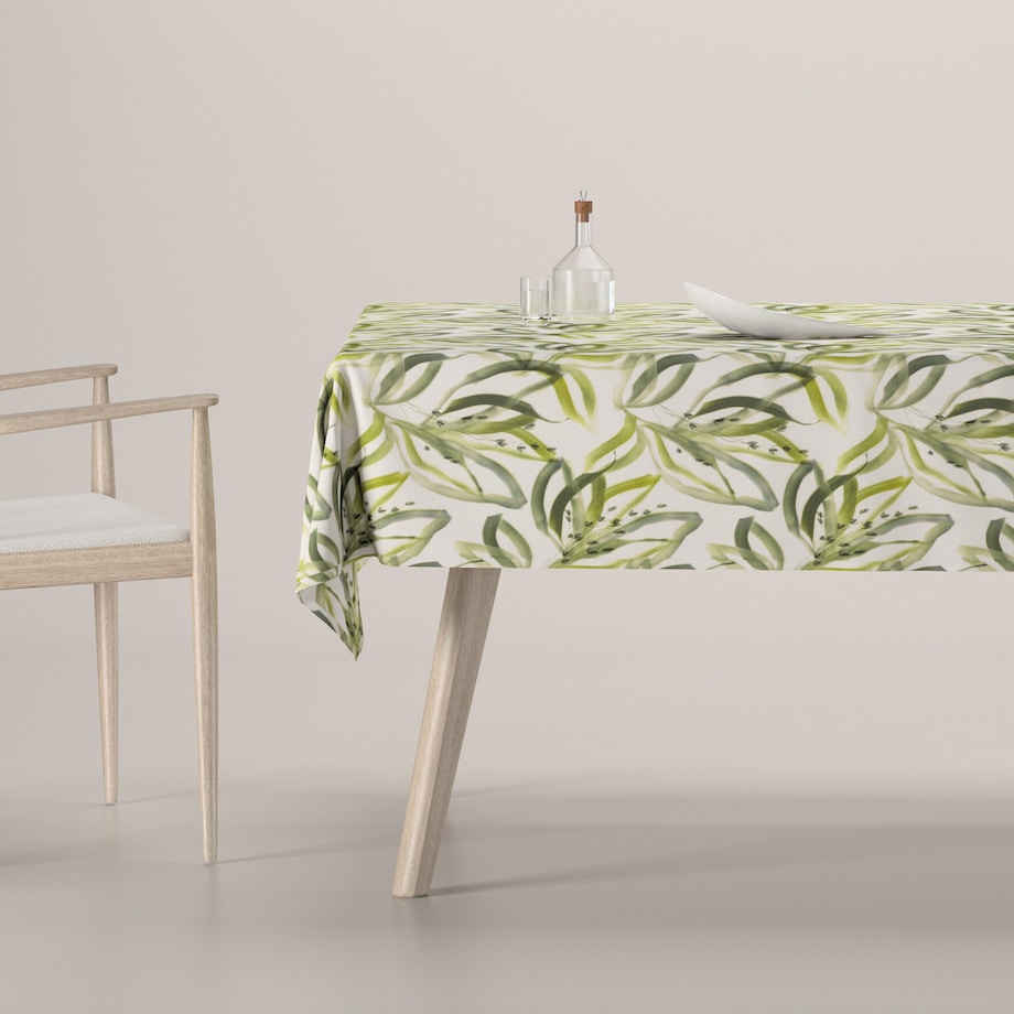 Obrus prostokątny 100 x 100 cm biało-zielony