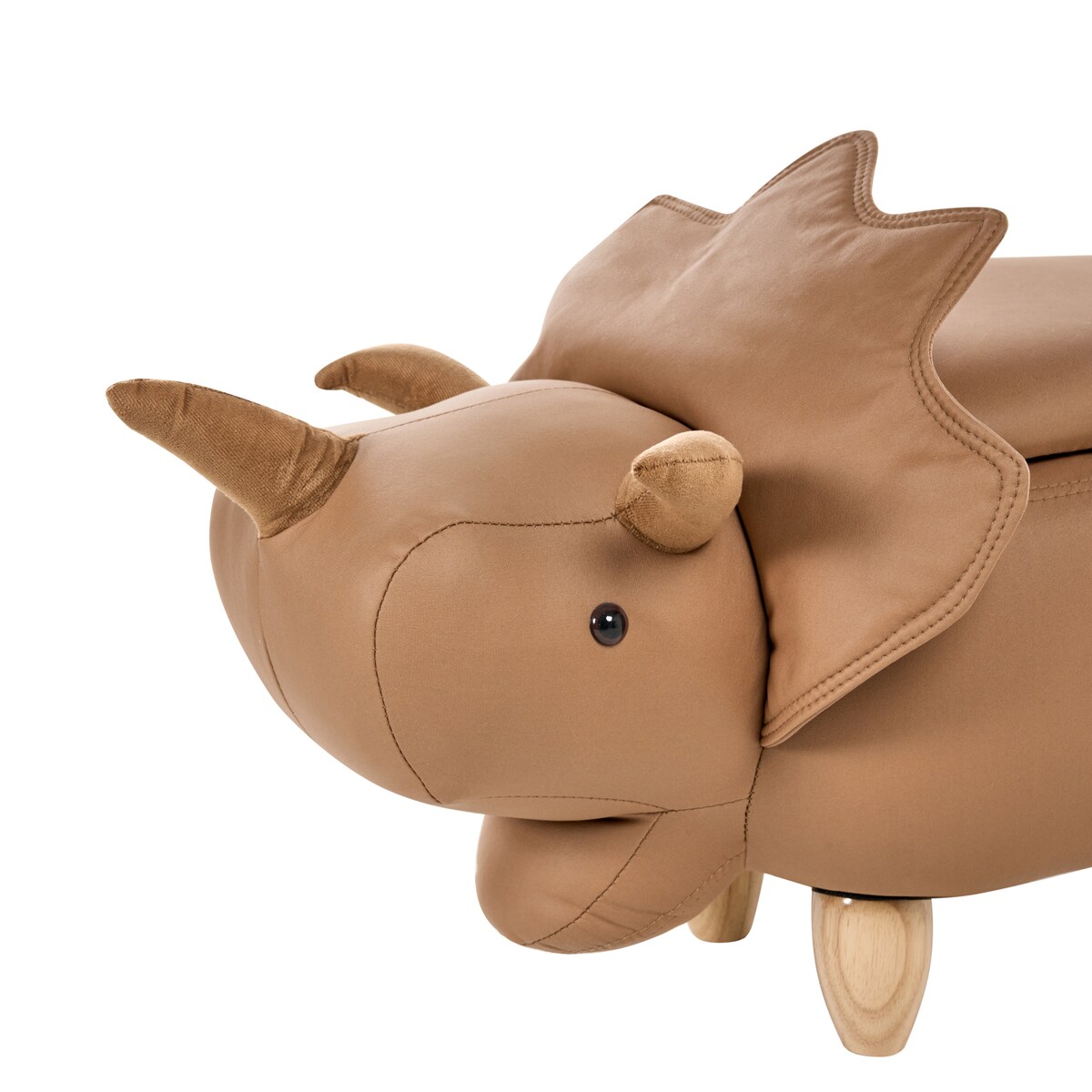 Pufa zwierzak ze schowkiem TRICERATOPS Brązowy Dinozaur
