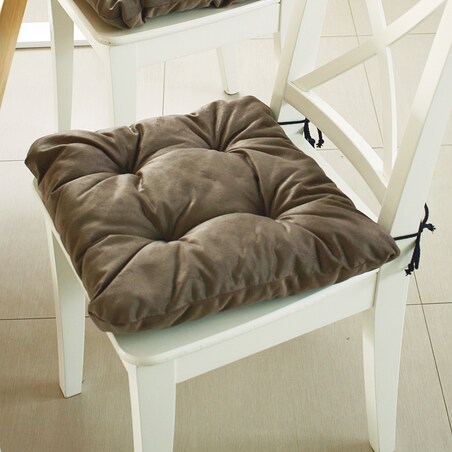 Zestaw 4 poduszek na krzesło/stołek, standard, 40x40 cm, Brąz