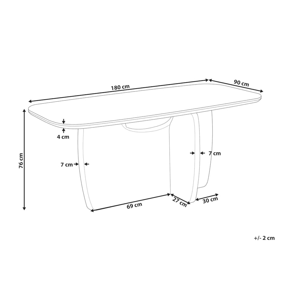 Stół do jadalni TRAVERS Efekt trawertynu 180 cm 90 cm