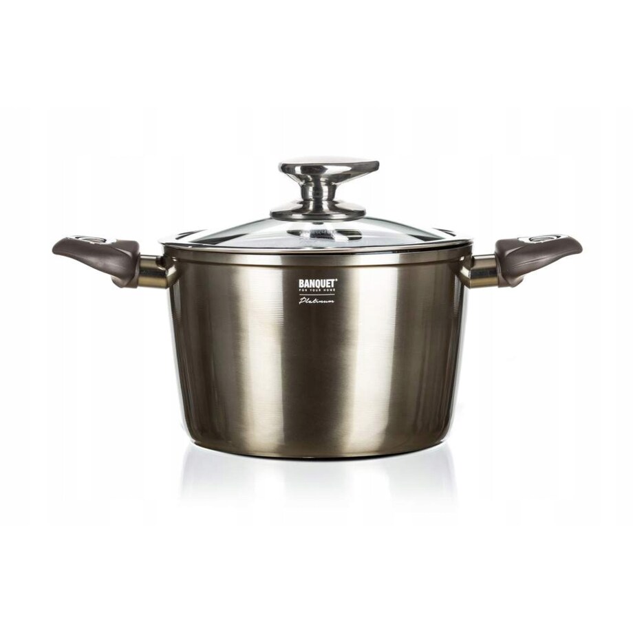 Garnek DO GOTOWANIA METALLIC PLATINUM 20cm BANQUET wysoki na prezent 3,6L