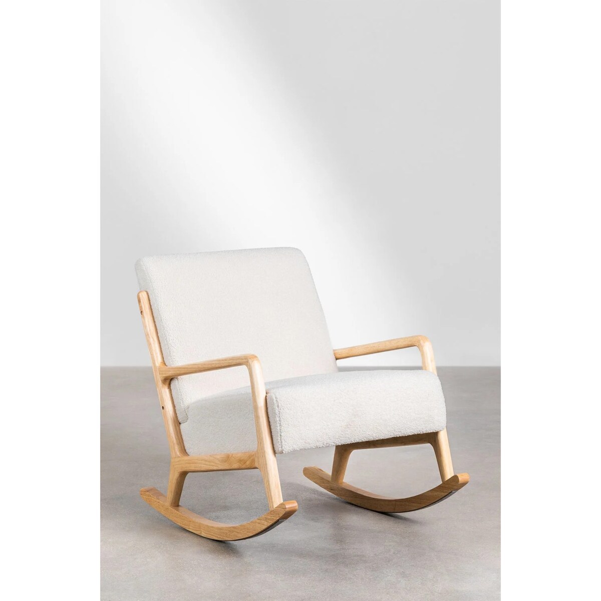 Fotel bujany, szenilowy, biały Maylene