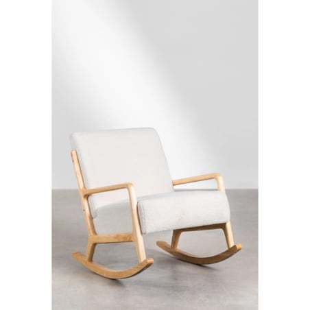 Fotel bujany, szenilowy, biały Maylene