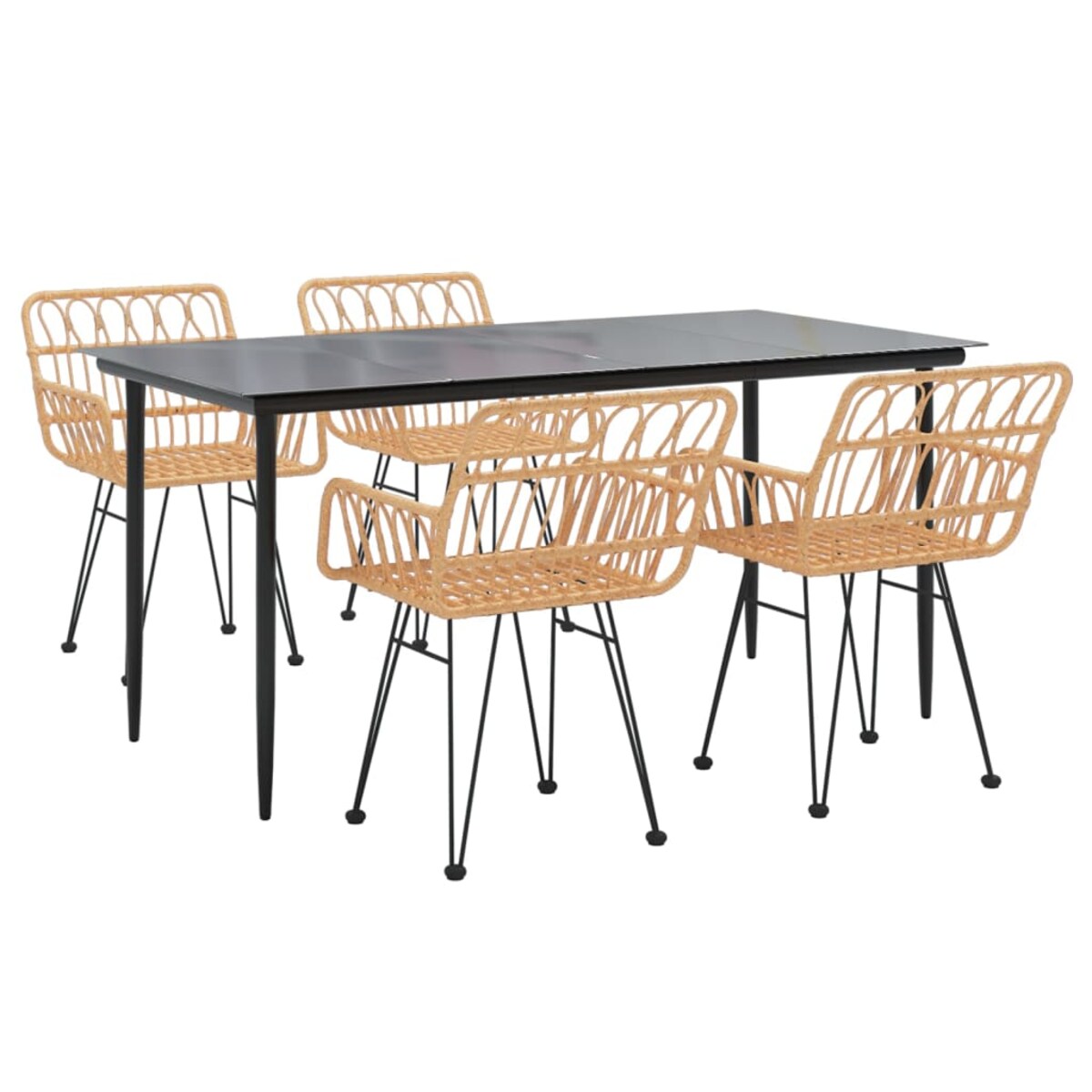 vidaXL 5-częściowy zestaw mebli ogrodowych, polirattan